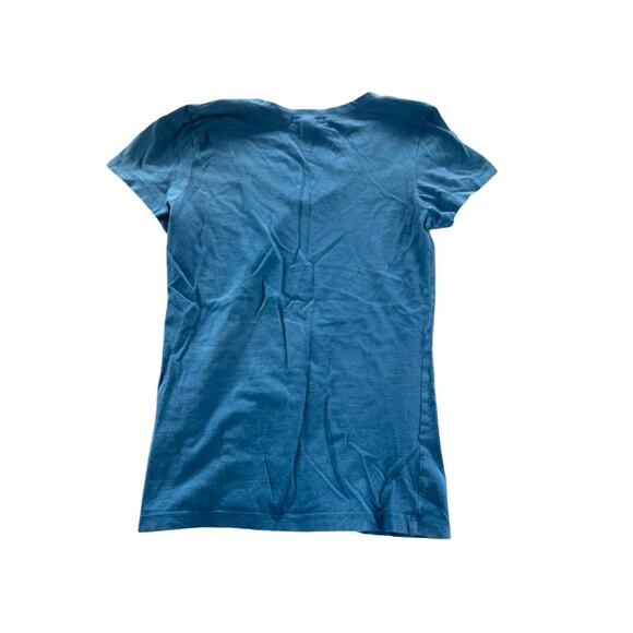 Active Basics Blue V-Neck Short Sleeve Casual T-Shirt Top Women's Size Medium - Picture 6 of 8